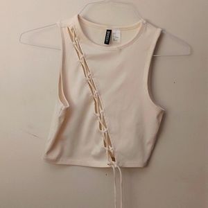 Divided Tie Up Tank Top/ H & M/Cropped/ Sexy